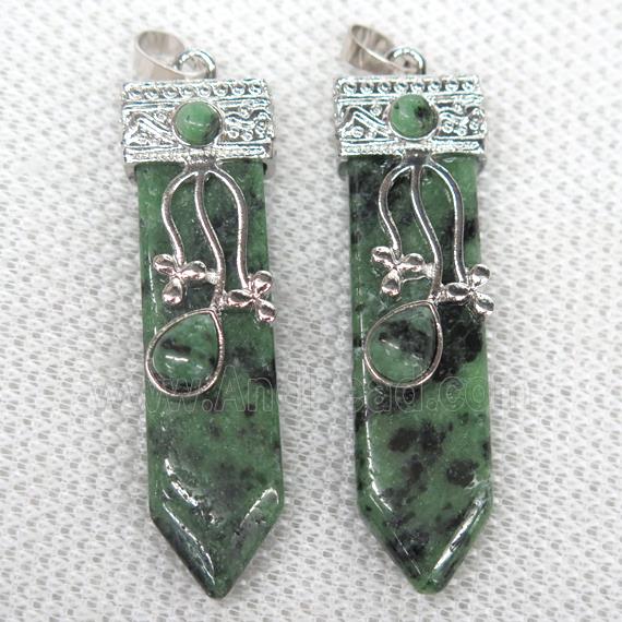 Ruby Zoisite arrowhead pendant