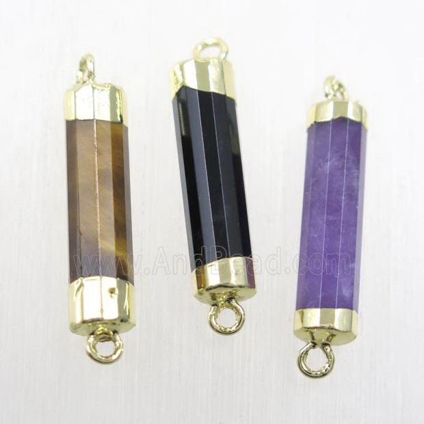 mix gemstone stick connector, gold plated
