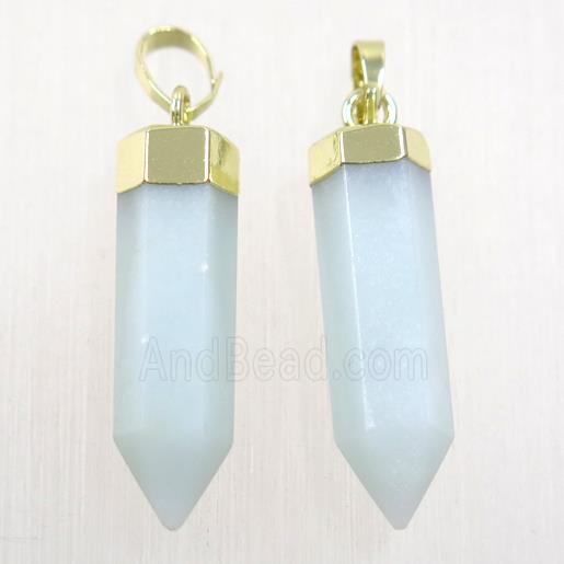 blue Aventurine bullet pendant, gold plated