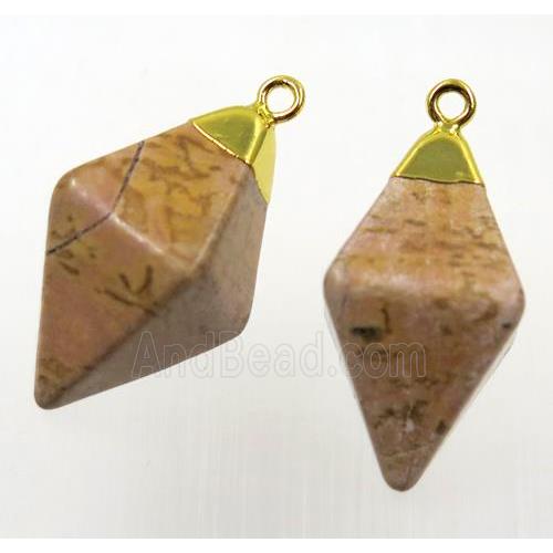 Picture Jasper pendant, gold plated