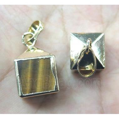 tiger eye pendant, cube