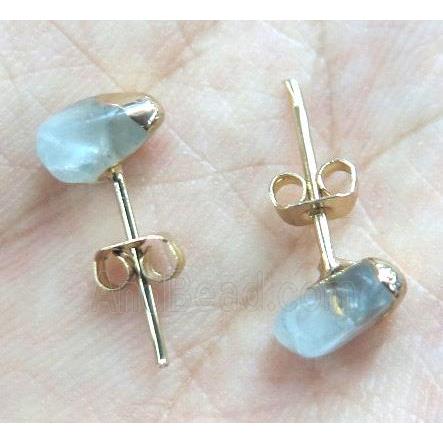 Fluorite earring studs, green