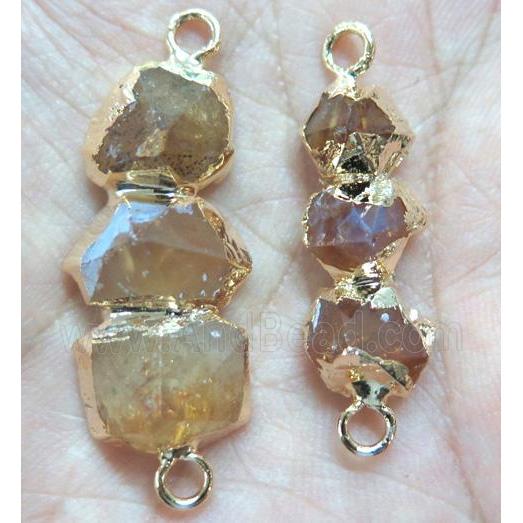 citrine connector, freeform, yellow