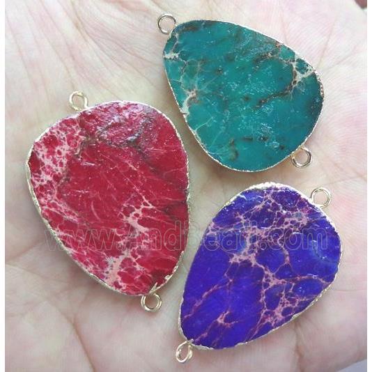 sea sediment jasper connector, freeform, mixed color