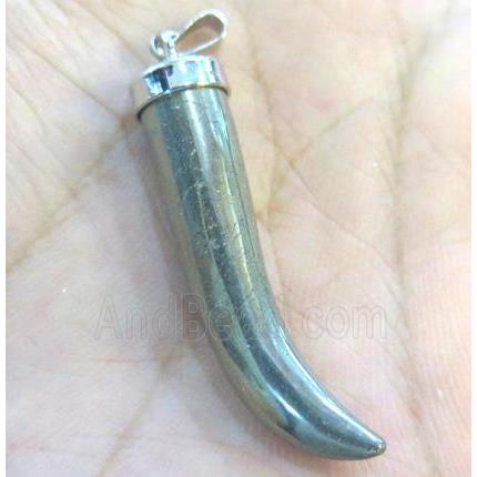 pyrite horn pendant