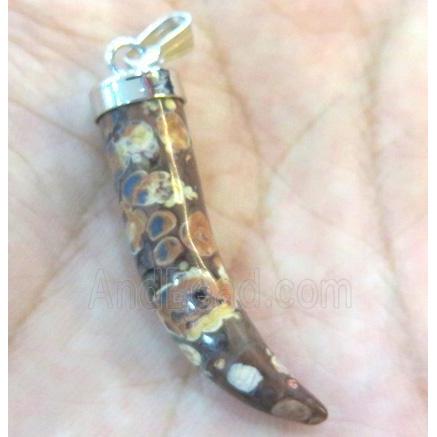 rhyolite horn pendant