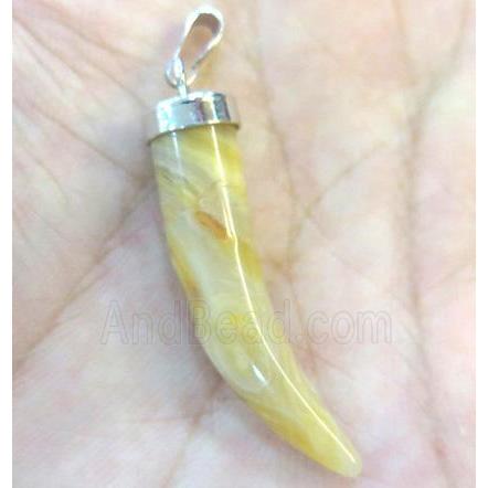 yellow jade horn pendant