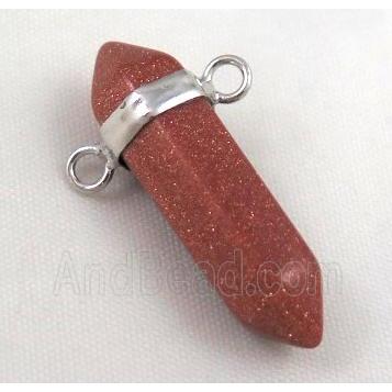 gold sandstone pendant with 2holes, bullet
