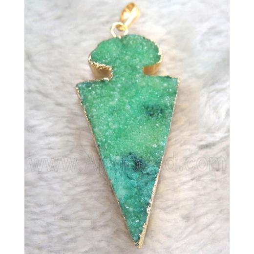 druzy quartz pendant, arrowhead