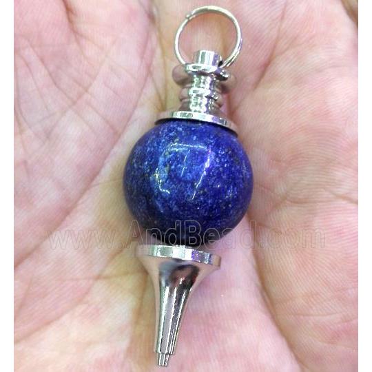 lapis lazuli pendant, platinum plated
