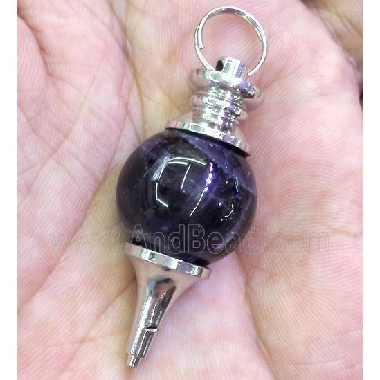 Amethyst pendant, platinum plated