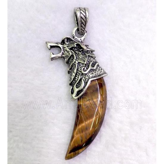 gemstone pendant, cattle horn