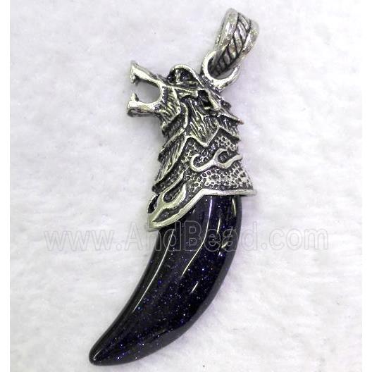 gemstone pendant, cattle horn