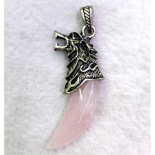 gemstone pendant, cattle horn