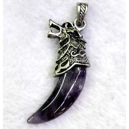 gemstone pendant, cattle horn