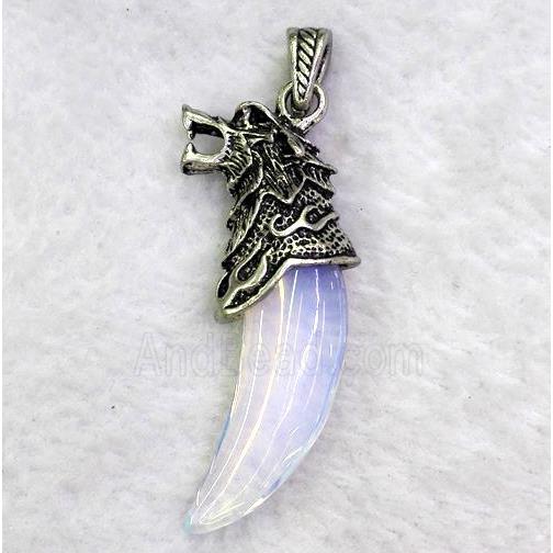 gemstone pendant, cattle horn