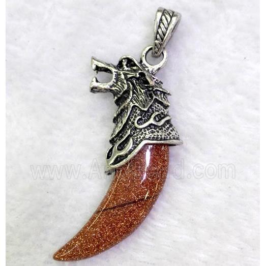 gemstone pendant, cattle horn