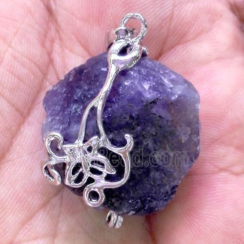 amethyst pendant, freeform