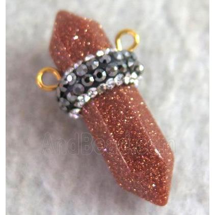 gold sand connector paved rhinestone
