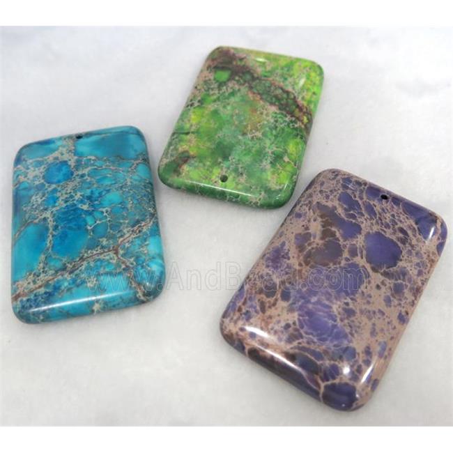 gemstone pendant, rectangle