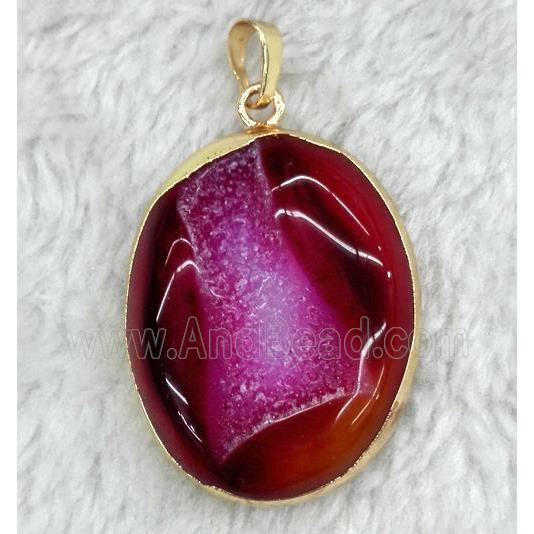druzy agate pendant, freeform