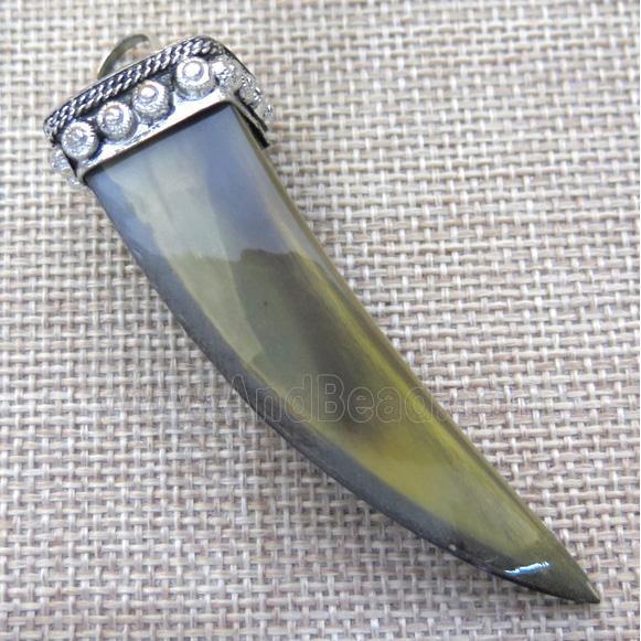 cattle bone pendant, horn