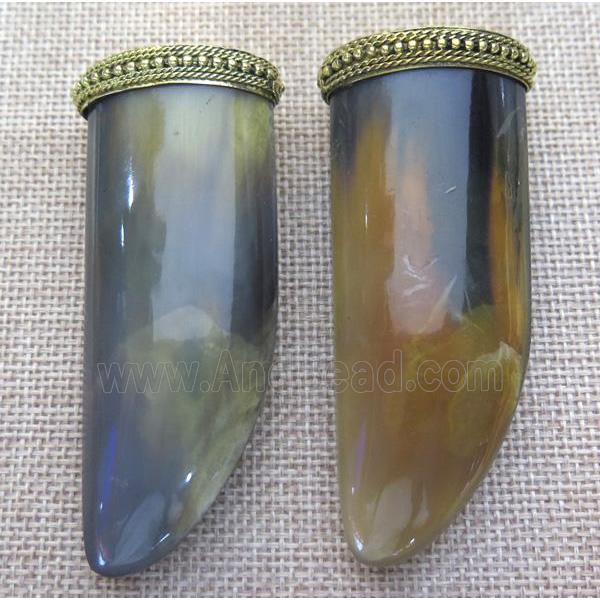 cattle bone pendant, horn, mix color