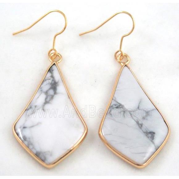 white turquoise earring, colorfast