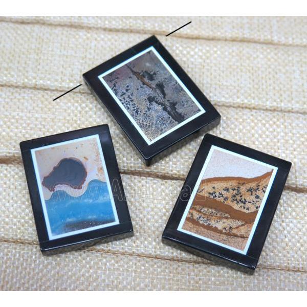 mix landscape jasper pendant, rectangle