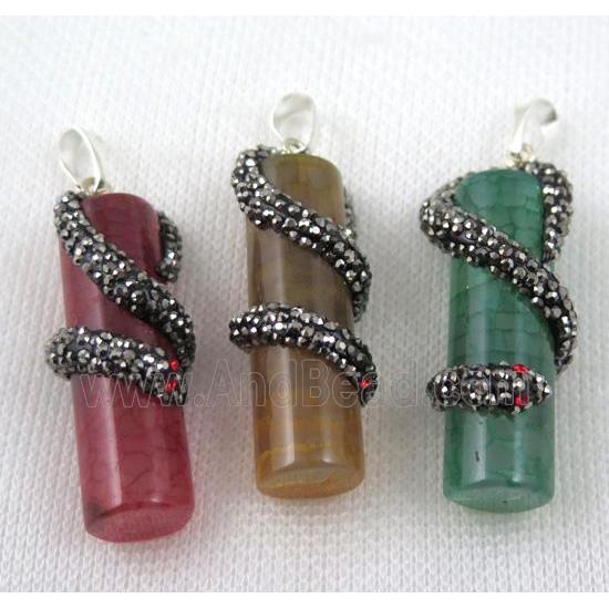 gemstone pendant paved rhinestone