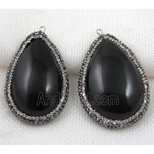 gemstone pendant paved rhinestone