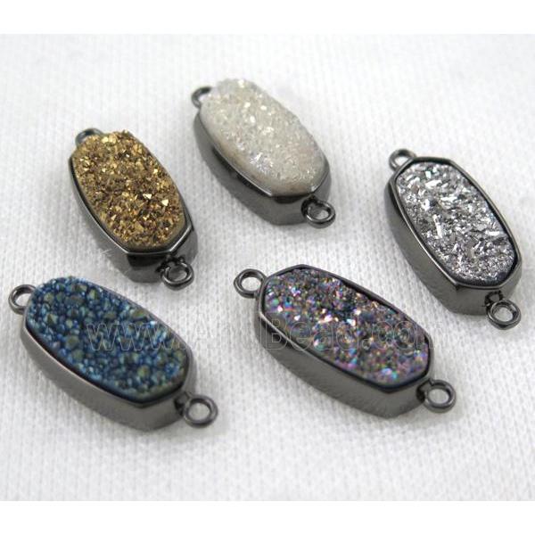 druzy quartz connector, black