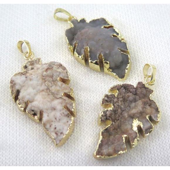 druzy sunagate pendant, gold plated