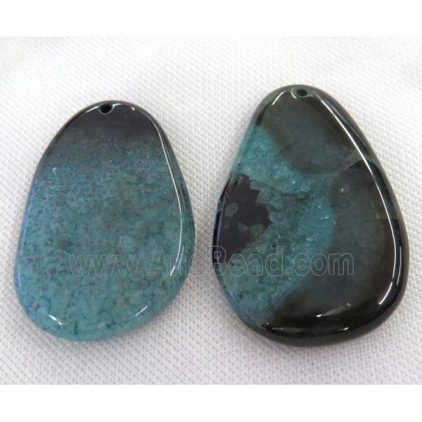 druzy agate slice pendant, freeform