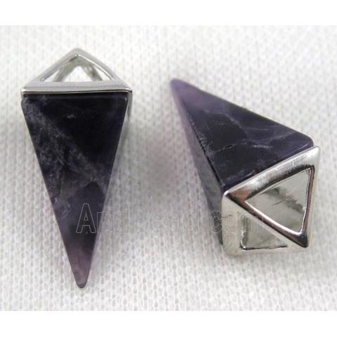 amethyst pendant, freefrom, platinum plated