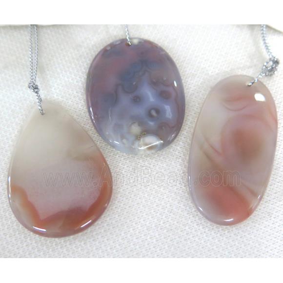 natural agate pendant, freeform