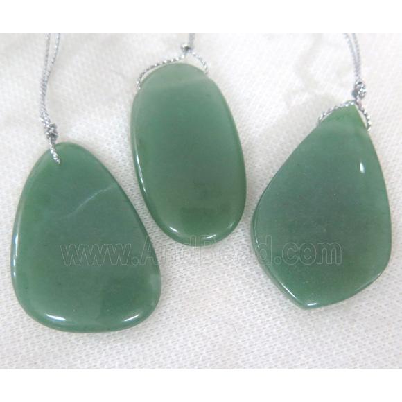 green aventurine pendant, freeform