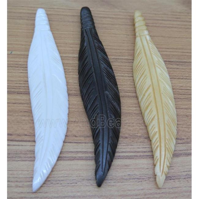bone feather pendant, mix color