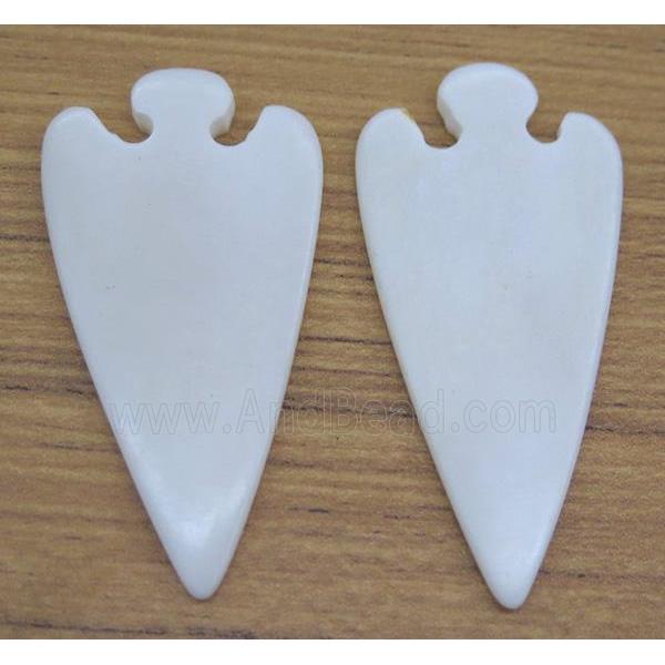 white bone arrowhead pendant without hole