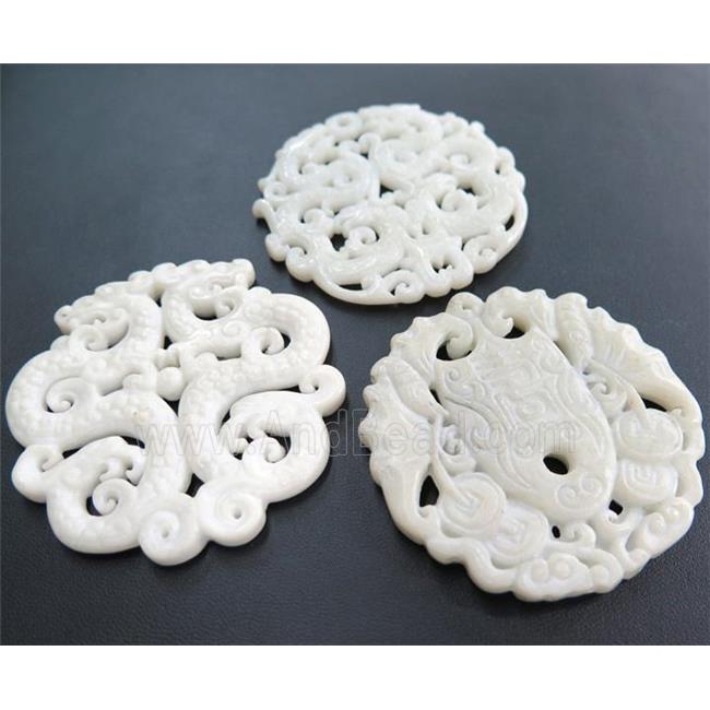 white henan jade pendant, flat round