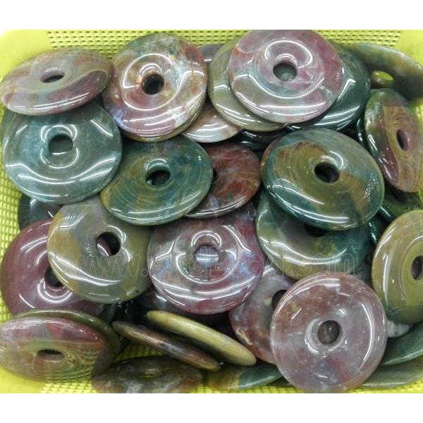 Indian agate donut pendant