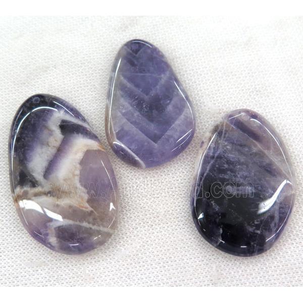amethyst pendant, freeform, purple