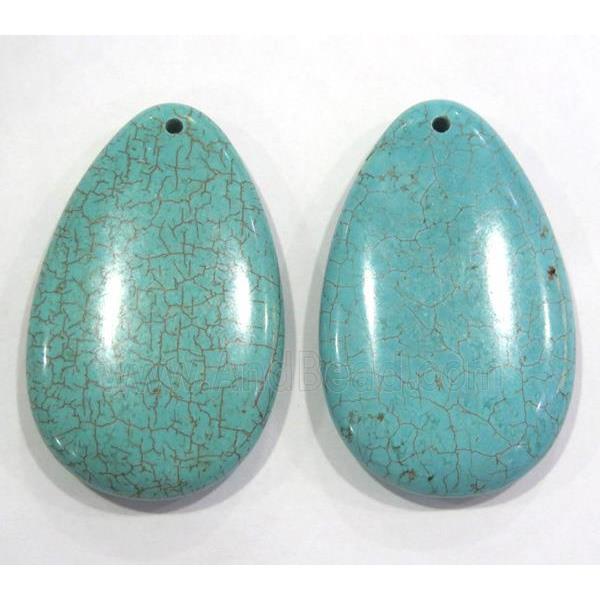 blue turquoise pendant, teardrop