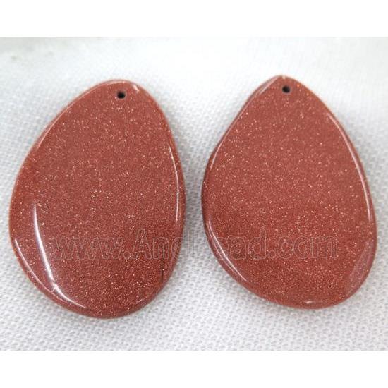 gold SandStone pendant, oval
