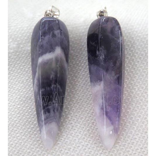 Dogtooth Amethyst pendulum pendant, purple