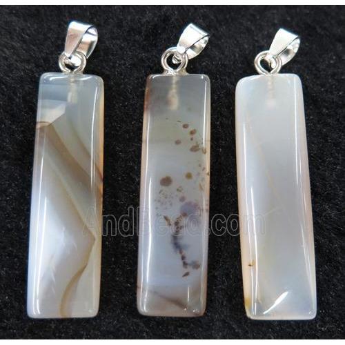 Heihua Agate pendant, rectangle