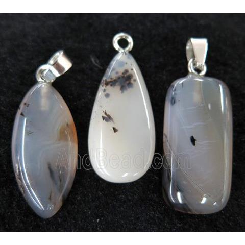 Heihua Agate pendant, mix shape
