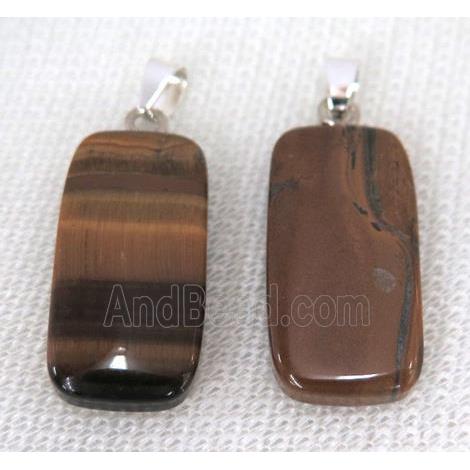 tiger eye stone rectangle pendant