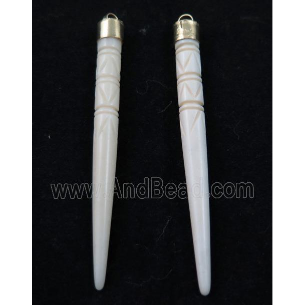 white bone pendant, spike