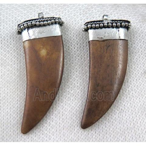 brown bone horn pendant